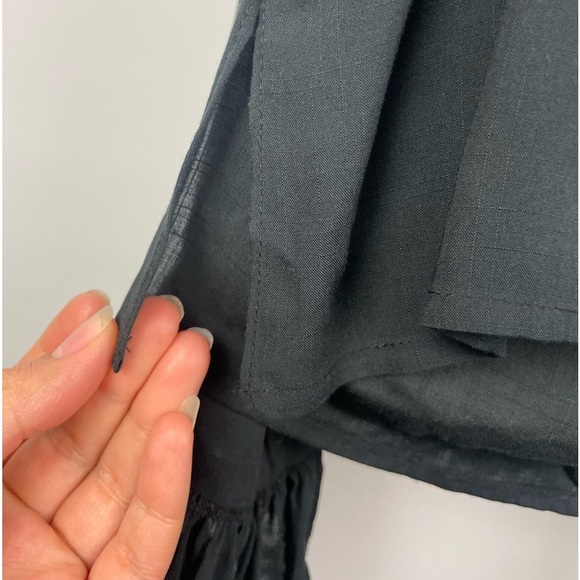 Paige Augustina Black Off Shoulder Ruffle‎ Button Up Blouse - Picture 10 of 11